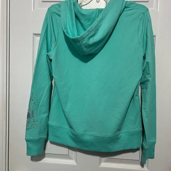 Christine Alexander Teal Embellished Hoodie - Picture 4 of 6
